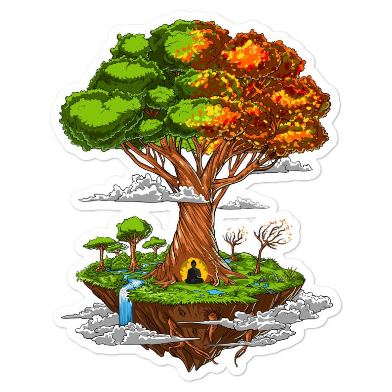 Tree of Life Sticker Zen Yoga Sticker Buddha Meditation Etsy