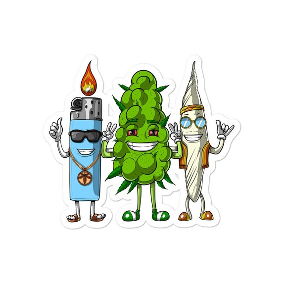 Weed Bud Joint Vinyl Sticker Cannabis Marijuana Sticker Etsy