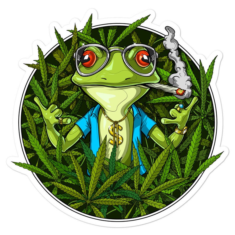 Frog Stoner Smoking Weed Sticker Cannabis Marijuana Vinyl - Etsy