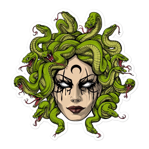 Diosa griega Medusa Pegatina Medusa serpientes pegatinas - Etsy España