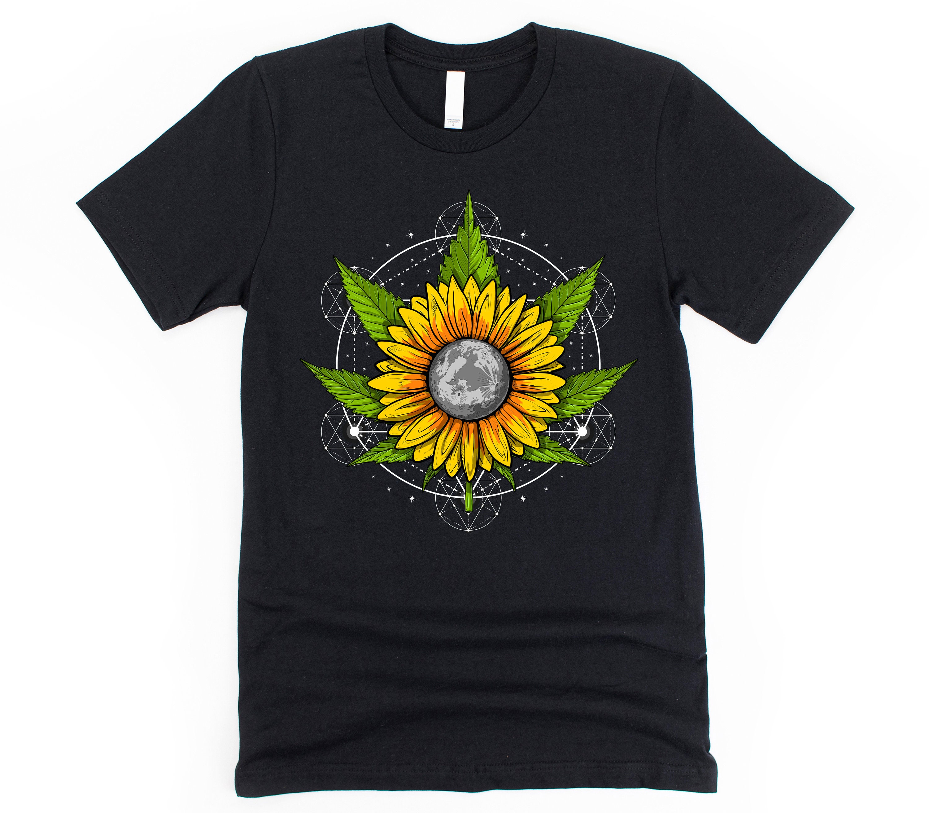 Weed Sunflowers Moon Shirt Hippie Stoner Clothes | Etsy