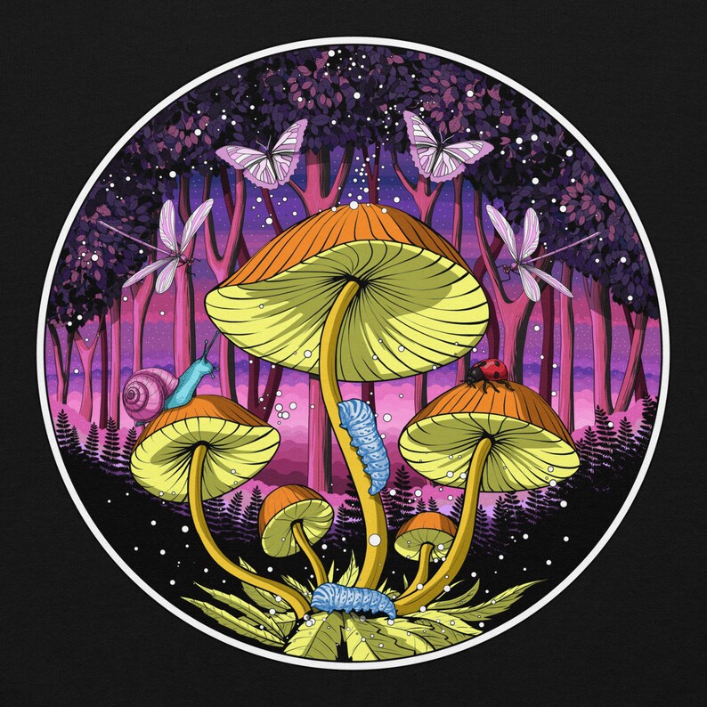 Psychedelic Mushrooms Hoodie, Trippt Fungi Forest Sweatshirt image 3