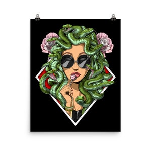 Póster de Medusa, póster de mitología griega, póster de diosa griega, decoración de pared de Medusa, impresión artística de Medusa, decoración de habitación de Medusa, regalos de Medusa