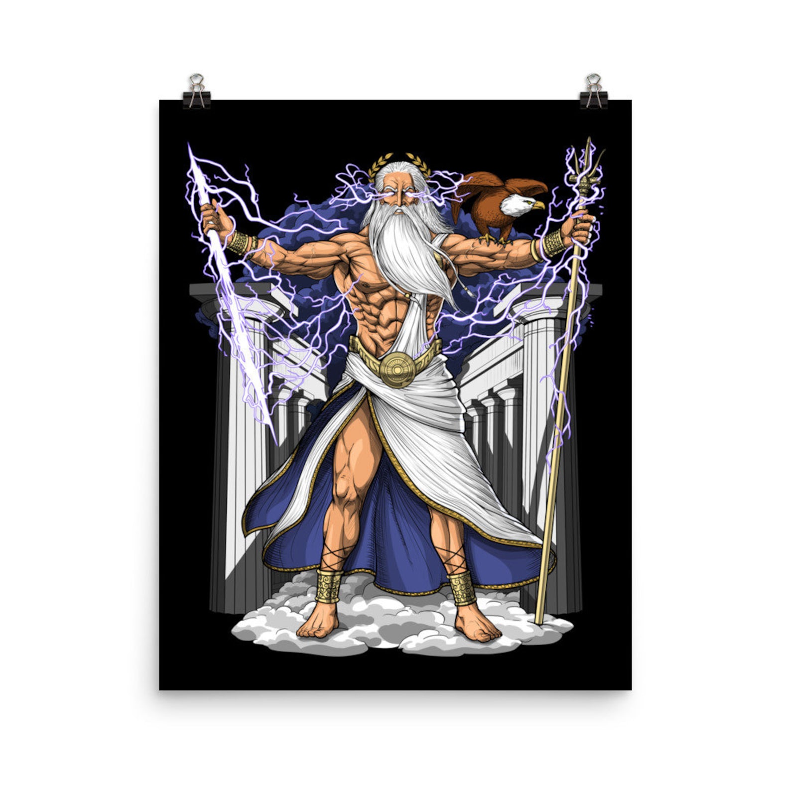 Greek God Zeus Canvas Poster Ancient Greek Mythology Wall Etsy