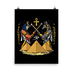 Anubis Ägyptischer Gott Poster - Auge Des Horus Wanddekor - Ägyptische Pyramiden Kunstdruck - Altes Symbol Ankh Raum Dekor - Ägyptische Geschenke