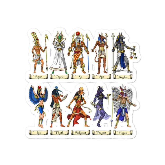 Ancient Egyptian Gods Sticker - Egyptian Mythology Decals - Egyptian Goddess Sticker - God Thoth Anubis Sticker - Egyptian Mythology Gifts