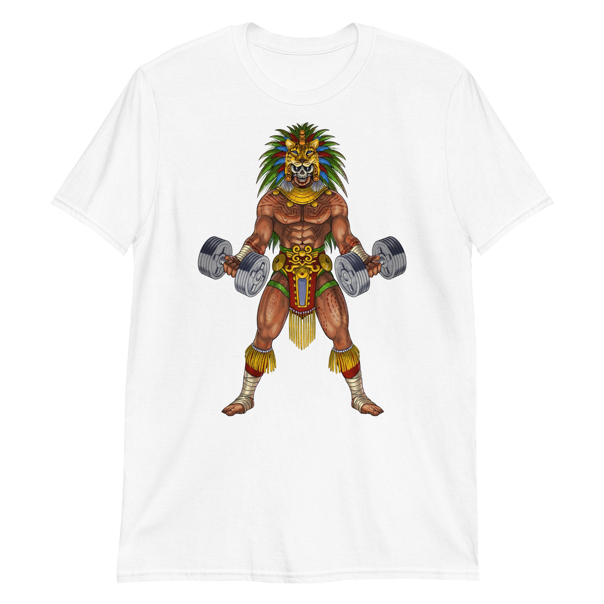 Aztec Jaguar Warrior Bodybuilder T-shirt, Bodybuilding Weightlifting ...