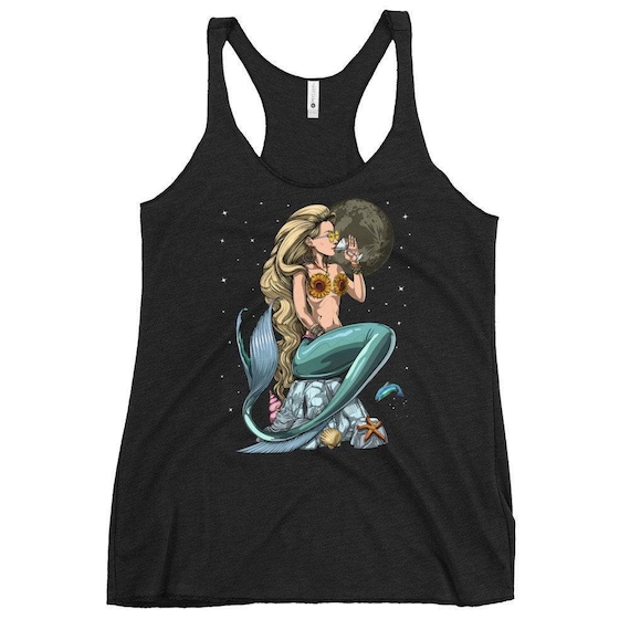 Mermaid Womens Tank Top, Hippie Tank, Mermaid Racerback Tank, Hippie Clothes, Hippie Clothing, Mermaid Apparel, Hippie Outfit