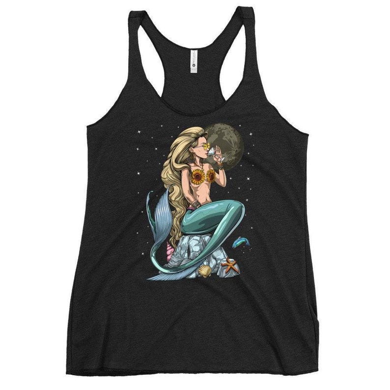 Canotta da donna a sirena, canotta hippie, canotta a sirena con schiena incrociata, vestiti hippie, abbigliamento hippie, abbigliamento da sirena, vestito hippie immagine 1