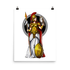 Greek Goddess Athena Poster, Greek Mythology Wall Decor, Ancient Greece Art Print, Greek Room Decor, Mythology Wall Decor, Athena Gifts
