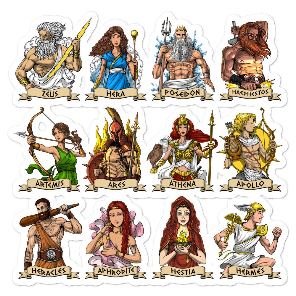 Greek Mythology Gods Sticker Ancient Greece Decals Greek Etsy