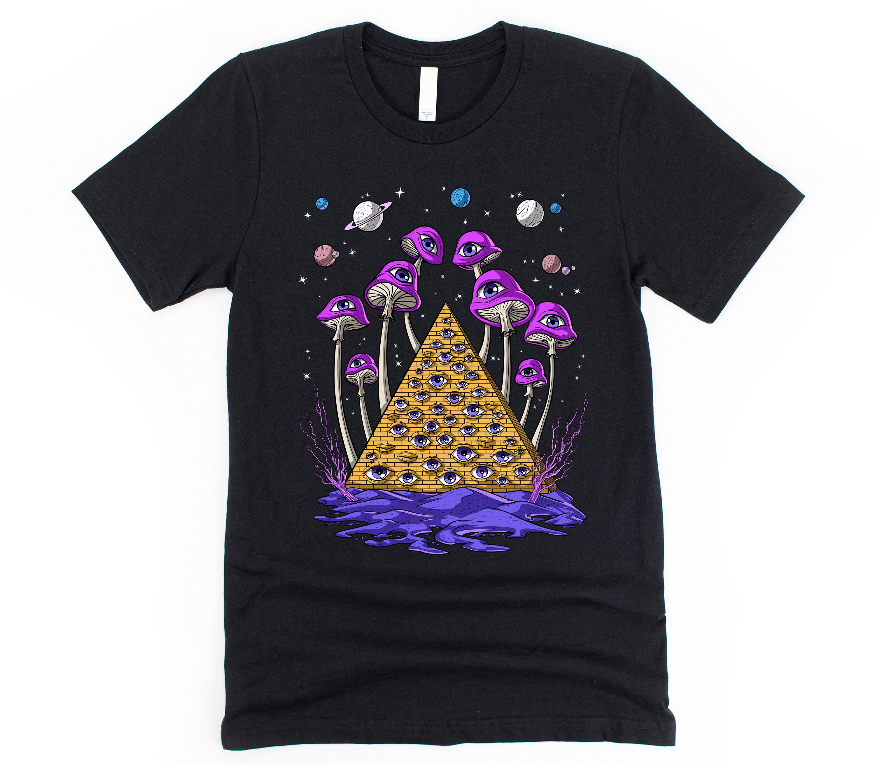 Psychedelic Egyptian Pyramid Shirt Magic Mushrooms Tee | Etsy