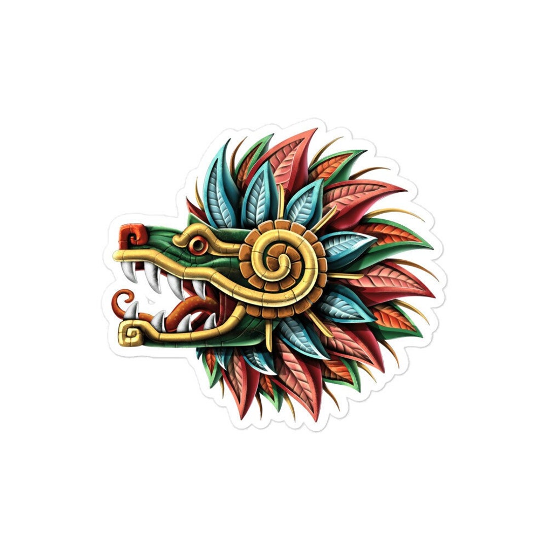 Quetzalcoatl Aztec God Sticker, Aztec Mythology Stickers, Ancient Mayan ...