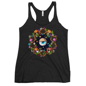 Psychedelic DNA Mushroom Womens Tank Top, Botanical Mushrooms Tank, Forest Fungi Tank, Nature Tank, Mushrooms Clothes, Botany Clothing