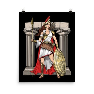 Greek Goddess Athena Poster, Greek Mythology Wall Decor, Ancient Greece Art Print, Greek Mythology Room Decor, Mythology Wall Decor