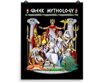 Greek Mythology Gods Poster: Ancient Greece Wall Art