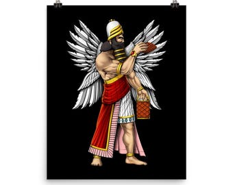 Anunnaki Poster: Sumerian God Art Print, Mesopotamian Decor