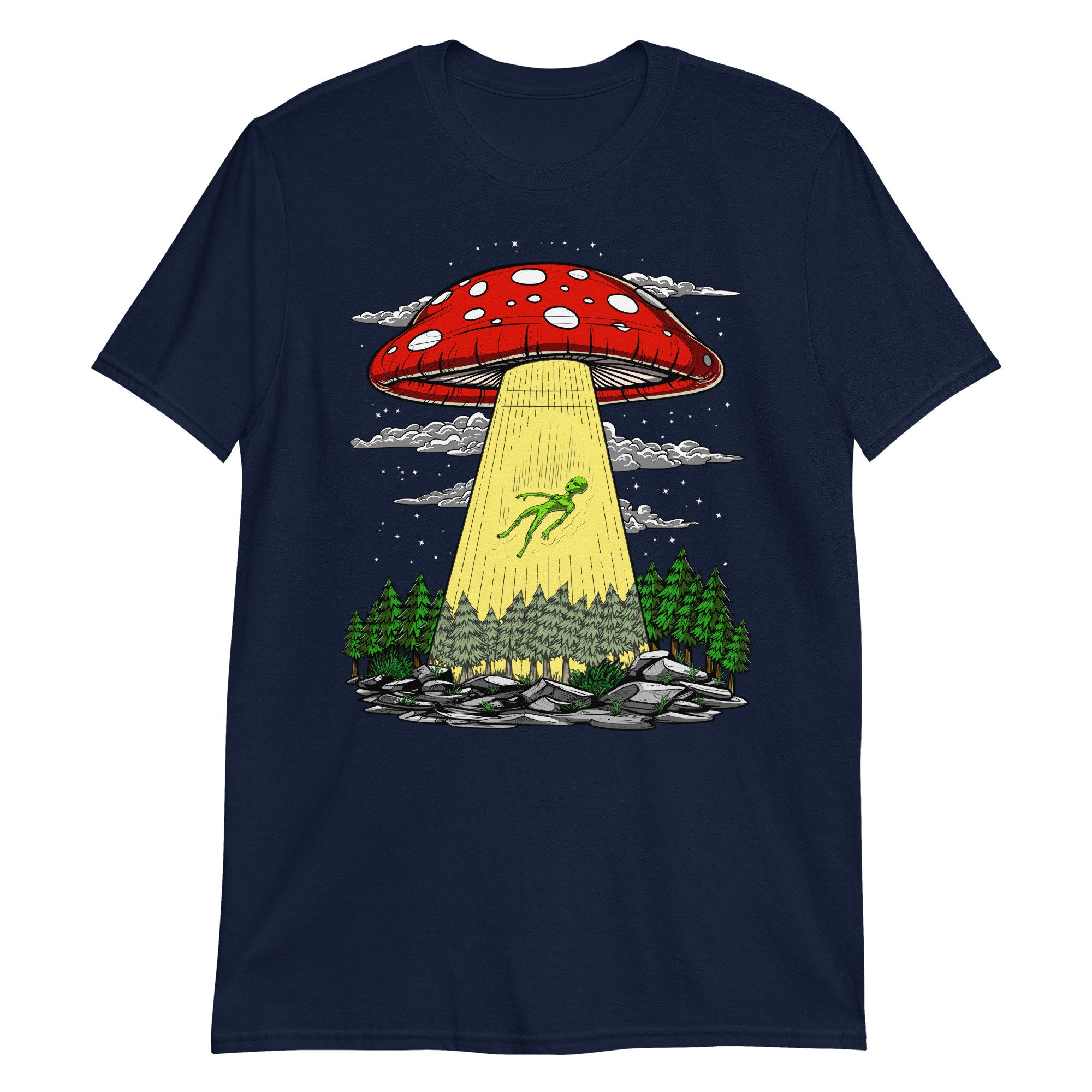Mushroom Alien Abduction Shirt, Psychedelic Mushrooms Shirt, UFO Tee ...