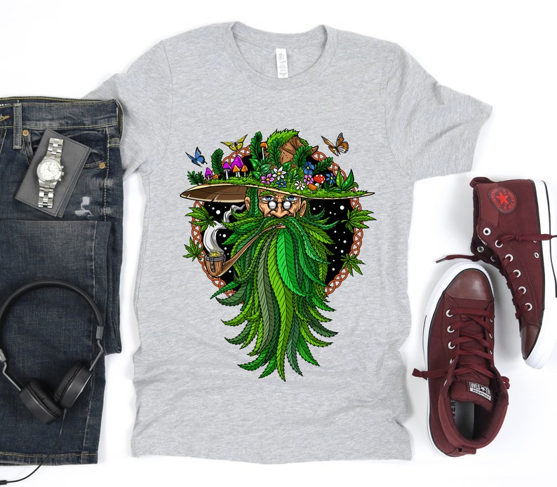 Weed Shaman Shirt Hippie Stoner Shirt Psychedelic Forest Etsy