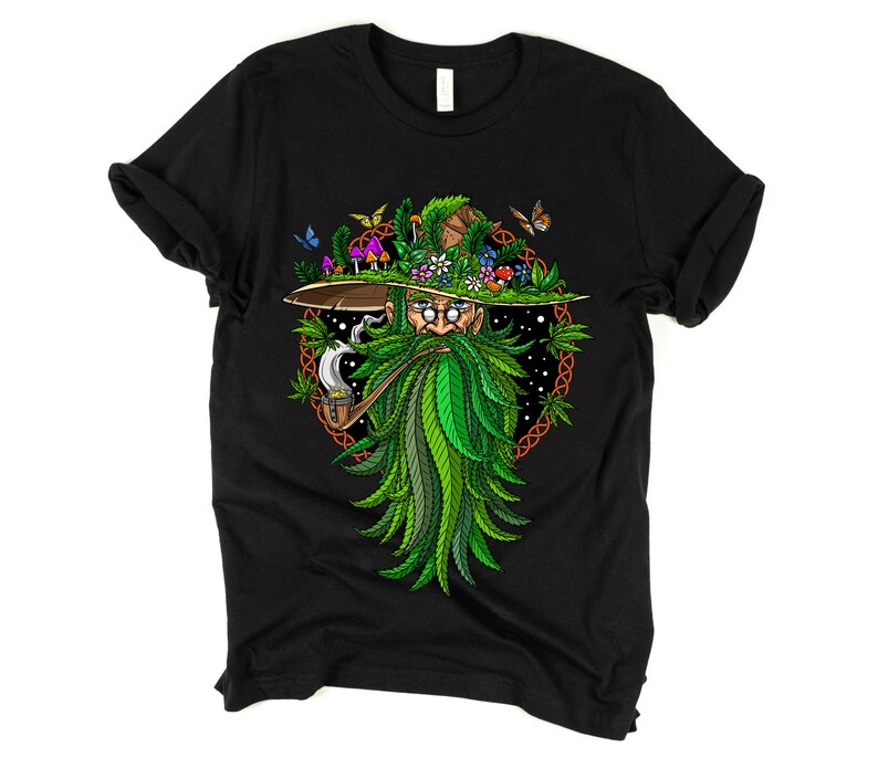 Weed Shaman Shirt Hippie Stoner Shirt Psychedelic Forest Etsy