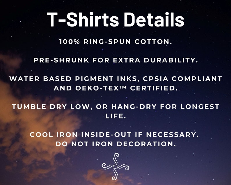 以下が含まれることがあります： Tシャツの詳細: 100% リングスパンコットン、耐久性を高めるために事前に縮み処理済み。水性顔料インクを使用し、CPSIA準拠、OEKO-TEX&trade;認証済み。乾燥機は低温で、または長持ちさせるために吊り干ししてください。必要に応じて、裏返して冷たくアイロンをかけてください。装飾部分にはアイロンをかけないでください。