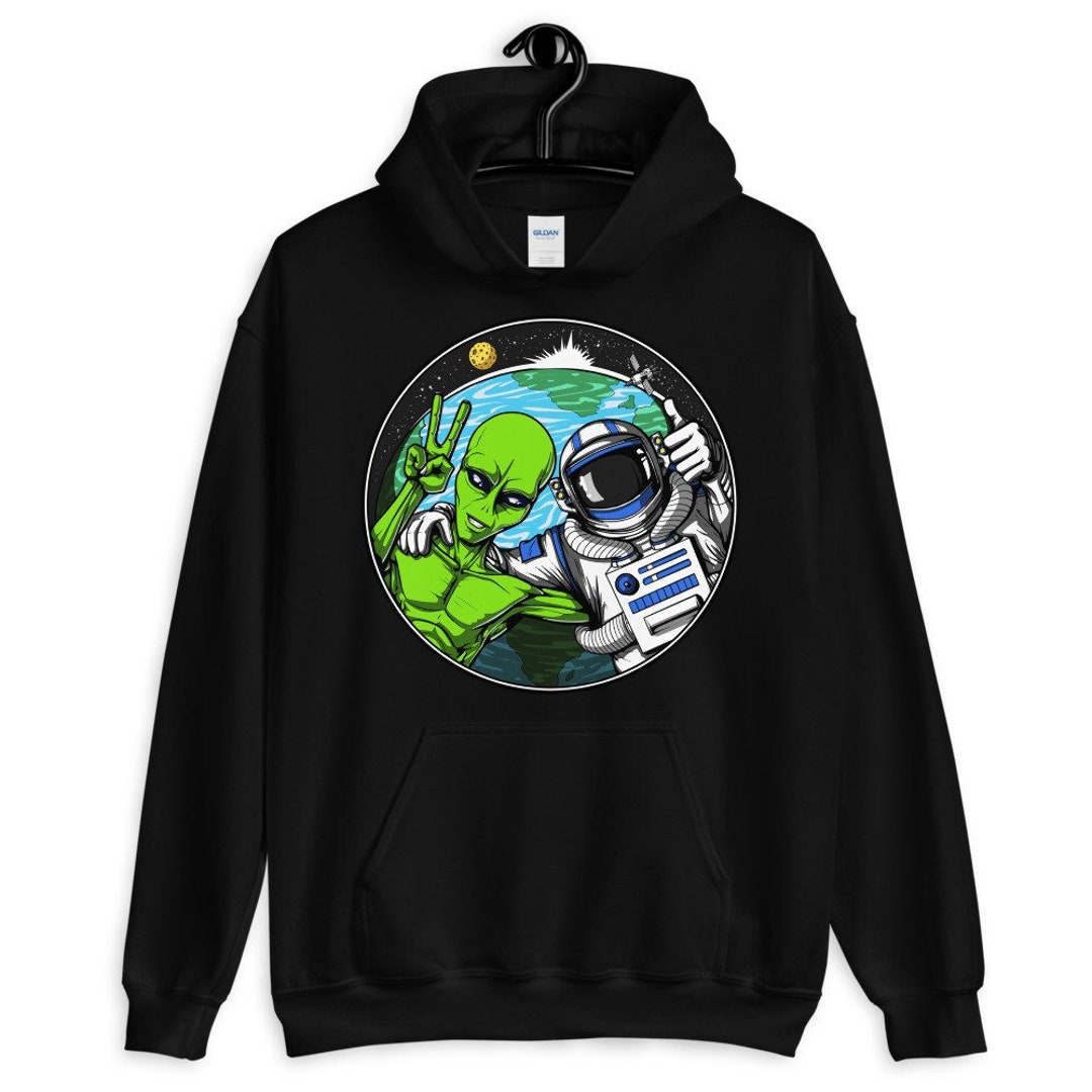 Space Alien Mens Hoodie - Astronaut Hoodie - Aliens Sweatshirt - Alien ...