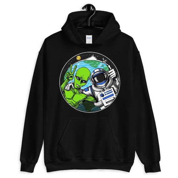 Space Alien Mens Hoodie - Astronaut Hoodie - Aliens Sweatshirt