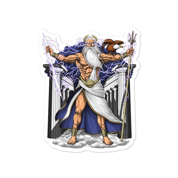 Greek God Zeus Sticker Ancient Greek Mythology Stickers Ancient Greece Gifts Greek History Gift
