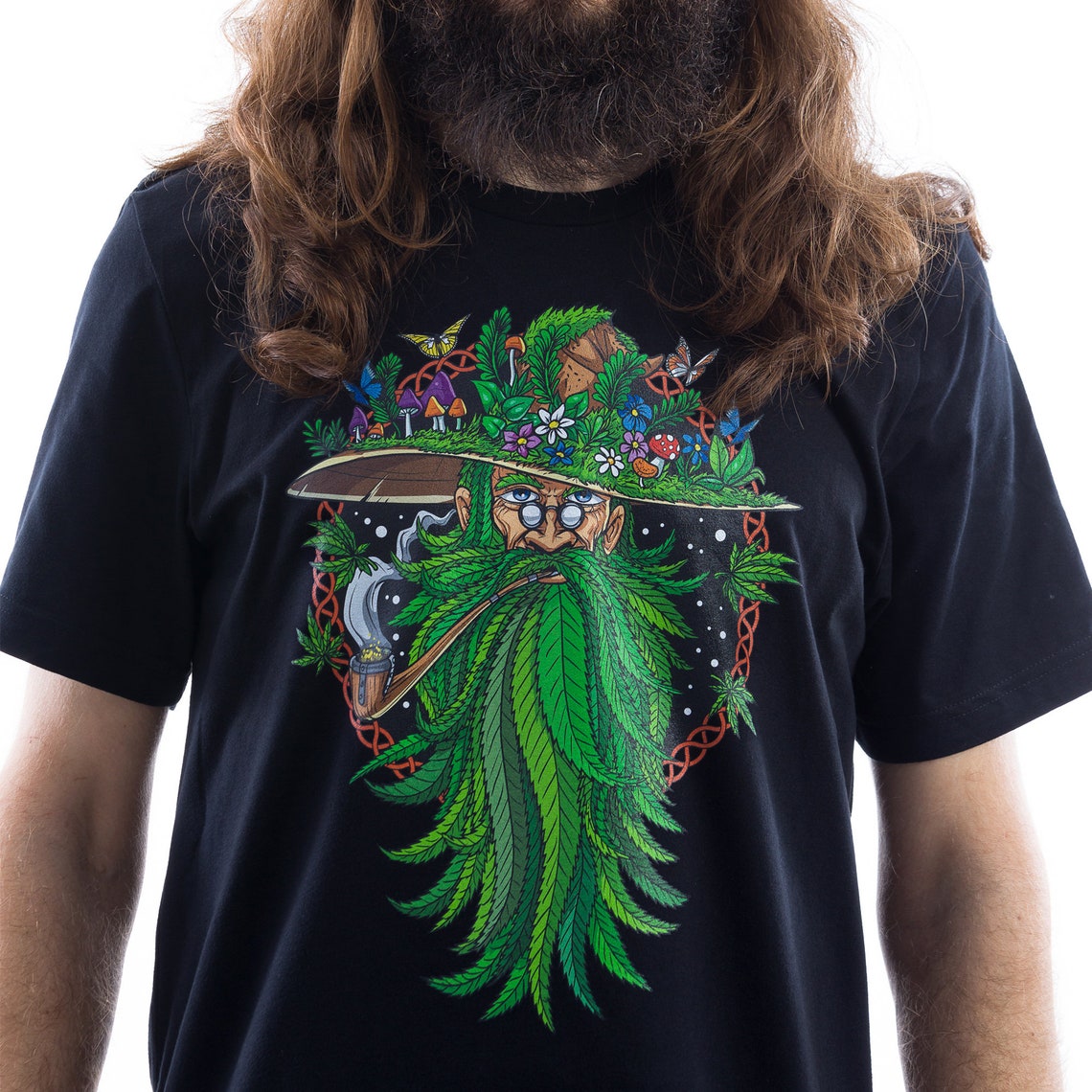 Weed Shaman Shirt Hippie Stoner Shirt Psychedelic Forest Etsy