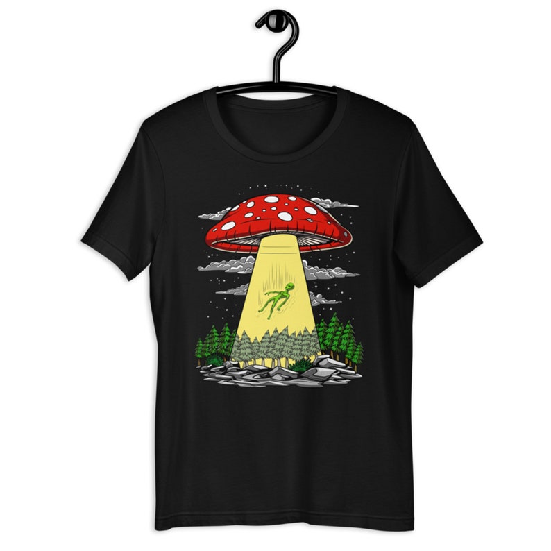 Psychedelic Alien Abduction Shirt Magic Mushrooms UFO | Etsy