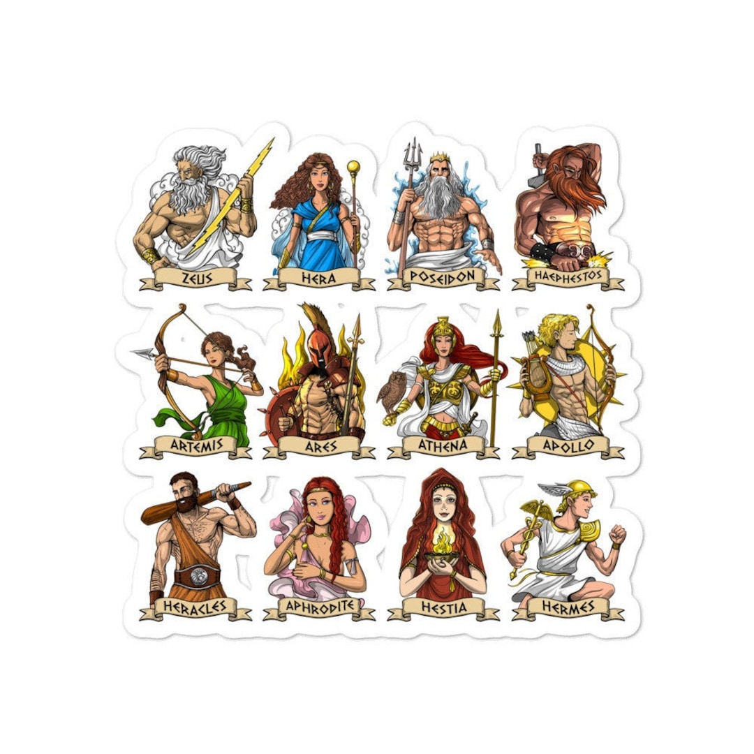 Greek Mythology Gods Sticker Ancient Greece Decals Greek image photo