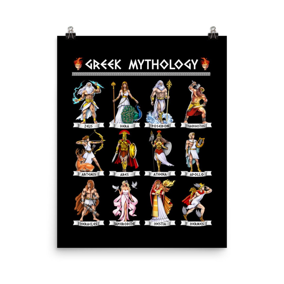 Greek Mythology Gods Poster: Ancient Greece Wall Art - Etsy