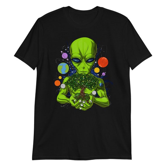 Space Alien T-shirt, Extraterrestrial Tees, Mens Alien Shirt
