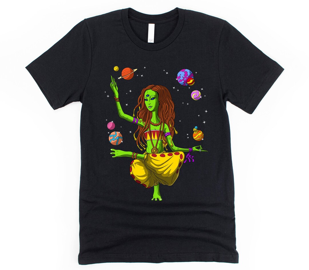 Space Alien Yoga T-shirt Psychedelic Hippie Shirt Zen - Etsy