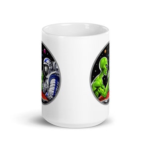 Alien Astronaut Arm Wrestling Mug, Space Alien Mug, Arm Wrestling Mug, Extraterrestrials Mug, Alien Coffee Cup, Arm Wrestling Lover Gifts image 6