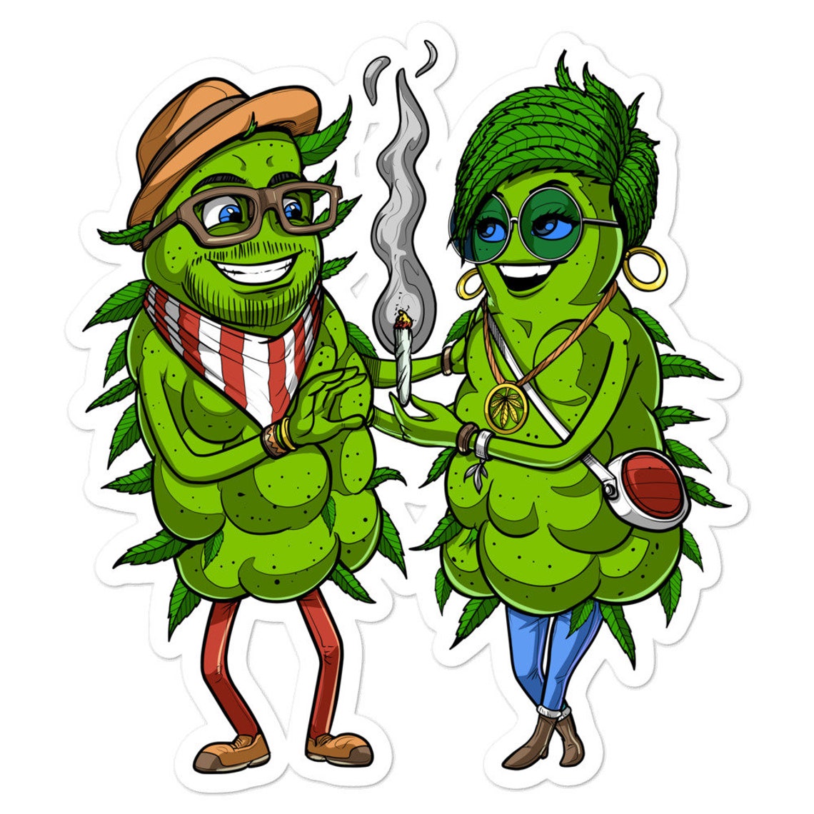 Weed Buds Vinyl Sticker Cannabis Marijuana Sticker Funny Etsy