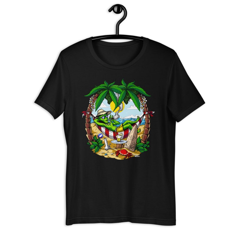 Alien Stoner Smoking Weed Shirt Hawaiian Vacation Tee | Etsy