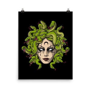 Medusa Poster, Greek Mythology Wall Decor, Greek Goddess Art Print, Medusa Room Decor, Ancient Greece Poster, Medusa Gift