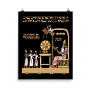 Anunnaki Aliens Poster - Ancient Sumerian Mythology Gods Wall Decor - Mesopotamian History Art Print - Аssyrian Archeology Room Decor