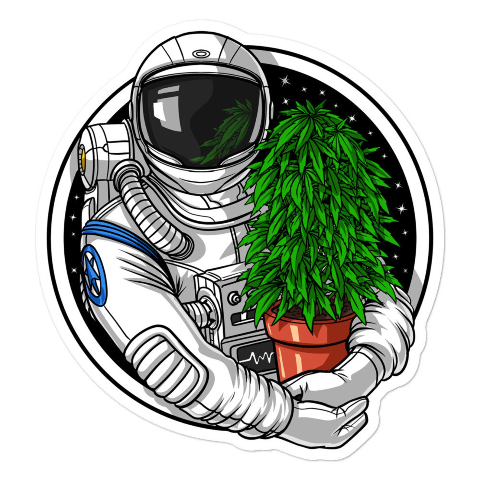Astronaut Stoner Sticker Weed Vinyl Sticker Marijuana - Etsy