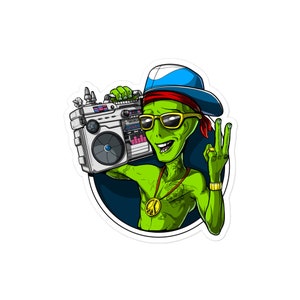 Sticker extraterrestre drôle - Stickers extraterrestres - Stickers extraterrestres - Cadeau Alien Lover - Cadeaux extraterrestres