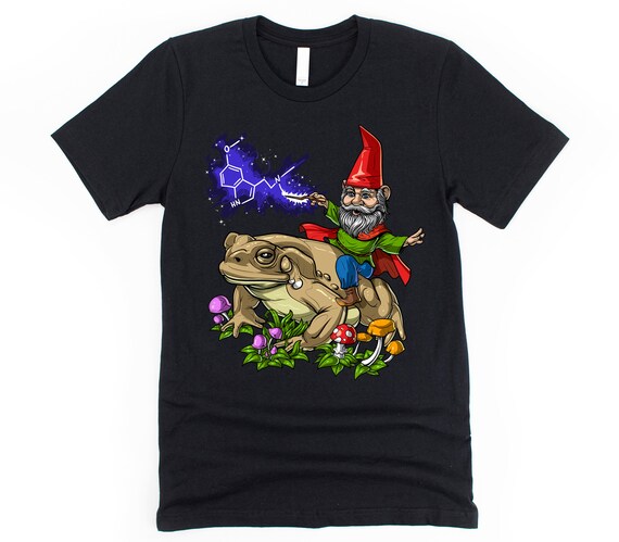 Gnome Riding Bufo Alvarius Toad Shirt Psychedelic Frog Tee | Etsy