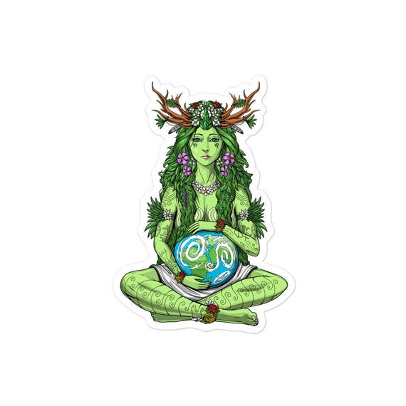 Gaia Greek Goddess Sticker Psychedelic Hippie Stickers | Etsy