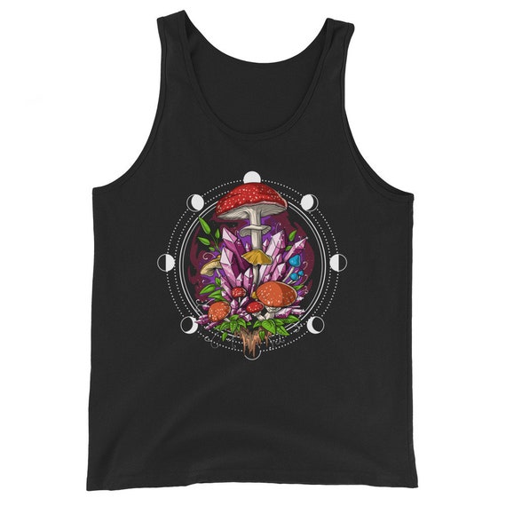 Forest Mushrooms Tank Top, Fungi Unisex Tank, Botanical Mens Tank, Botany Clothing, Nature Clothes, Mushroom Apparel, Mushrooms Outfit