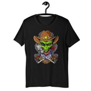 Space Alien Cowboy T-shirt UFO Shirt Mens Alien Tee Boys - Etsy