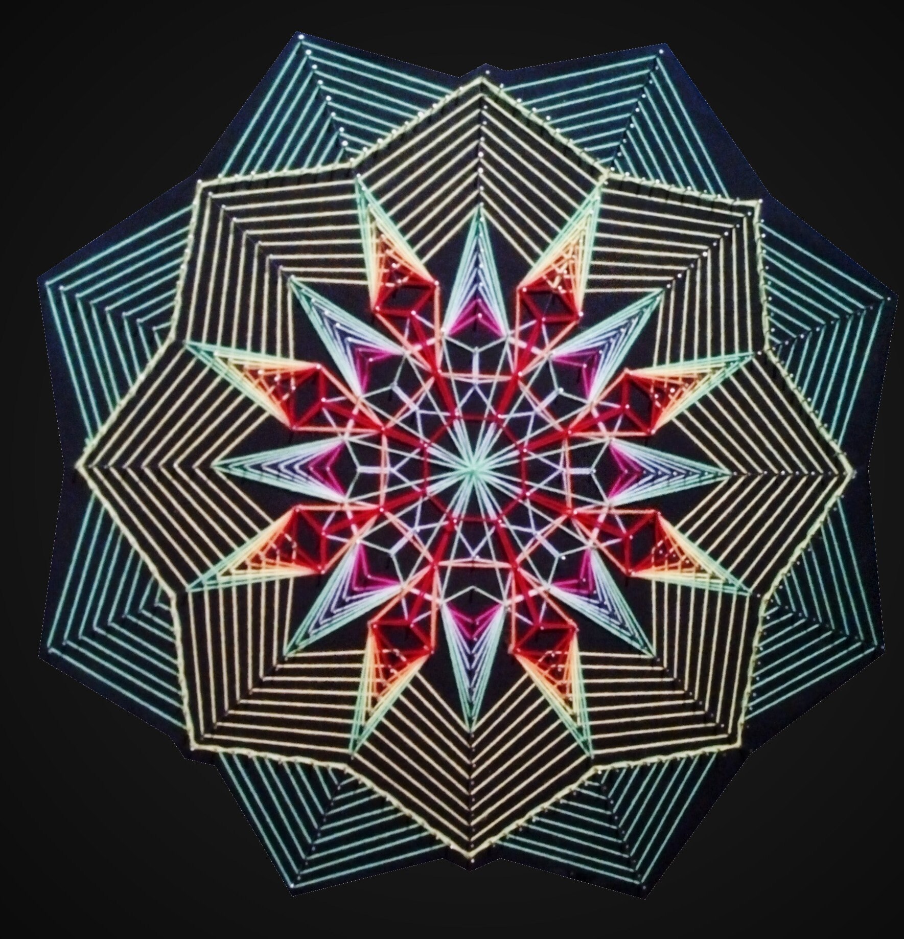 string Art Hitech Flower - Uv Fluo 60x60cm