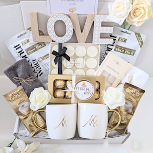 Luxury Wedding Hamper/Personalised Wedding Frame/Pamper Hamper/Mr And Mrs Gift/Engagement/His and Hers Gift/Bride And Groom/Anniversary Gift image 2