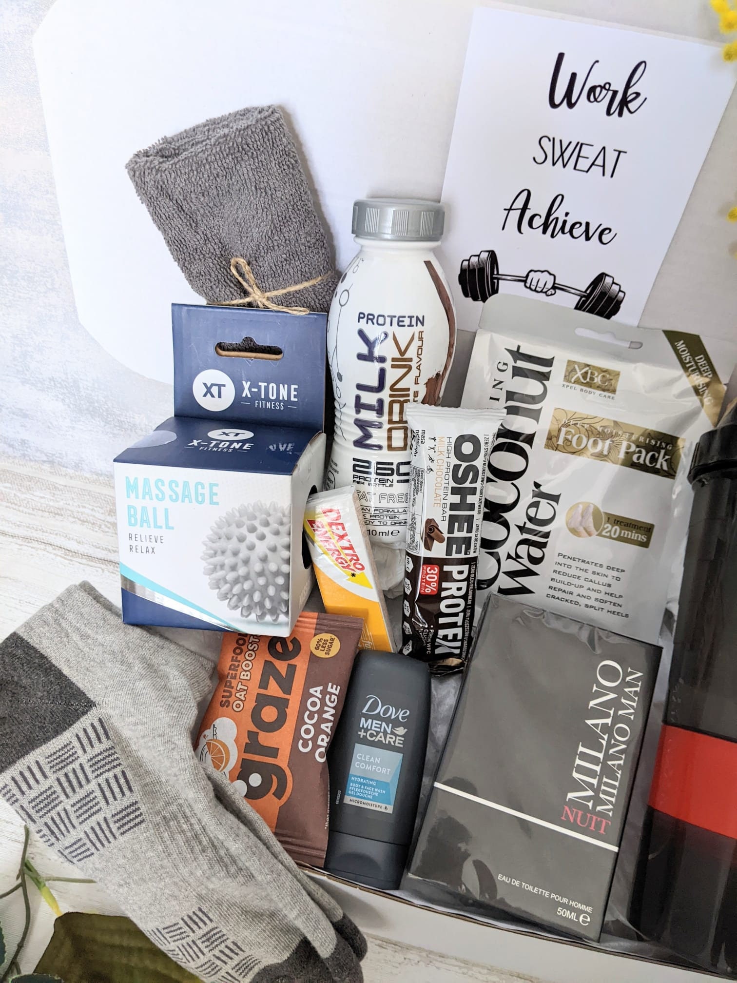 Gym-themed care package! #gym #fitness #gift #carepackage #gymrat