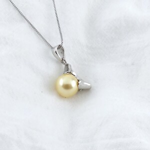 Collier de perles jaunes en triangles en argent sterling, bijoux élégants minimalistes jaunes, à porter au quotidien, collier à chaîne