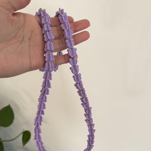 Solid Purple Crown Lei, Painted Flowers for Jewelry Making, DIY Flowers, Handmade Polymer Clay